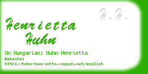 henrietta huhn business card